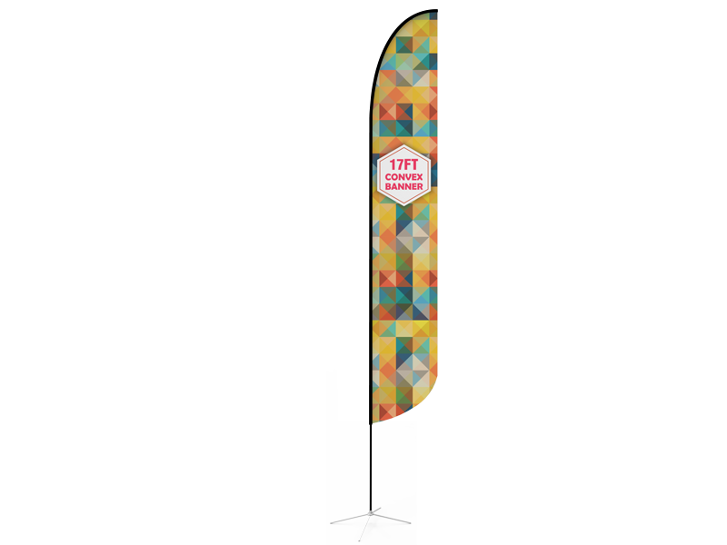 17ft Convex Feather Flag with Cross Base & Water Bag - Signwin