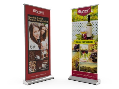 Deluxe Retractable Banner Stand with Wide Teardrop Base - Signwin Deluxe Retractable Banner Stand with Wide Teardrop Base - Signwin