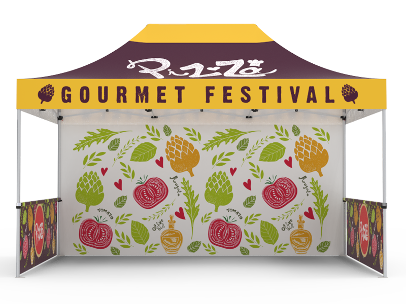 10x15 Custom Pop Up Canopy Tent & Single-Sided Full Backwall & 2 x Double-Sided Half Sidewalls 10x15 Custom Pop Up Canopy Tent & Single-Sided Full Backwall & 2 x Double-Sided Half Sidewalls
