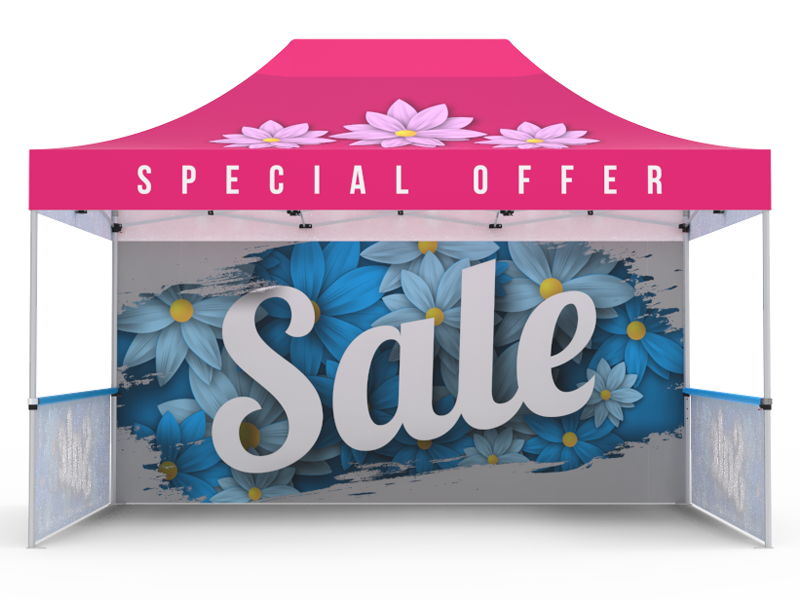 10x15 Custom Pop Up Canopy Tent & Double-Sided Full Backwall & 2 x Single-Sided Half Sidewalls 10x15 Custom Pop Up Canopy Tent & Double-Sided Full Backwall & 2 x Single-Sided Half Sidewalls