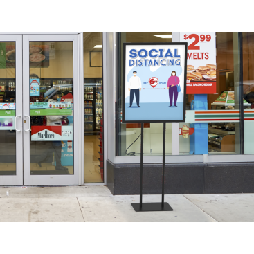 Social Distancing Poster Floor Display Stand Graphic Print 01 - Signwin Social Distancing Poster Floor Display Stand Graphic Print 01 - Signwin