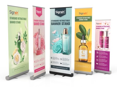 Deluxe Retractable Banner Stand with Wide Teardrop Base - Signwin