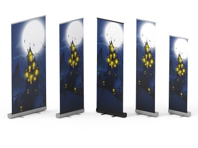 Standard Halloween Retractable Banner Stand with Economic Base 01 - Signwin Standard Halloween Retractable Banner Stand with Economic Base 01 - Signwin