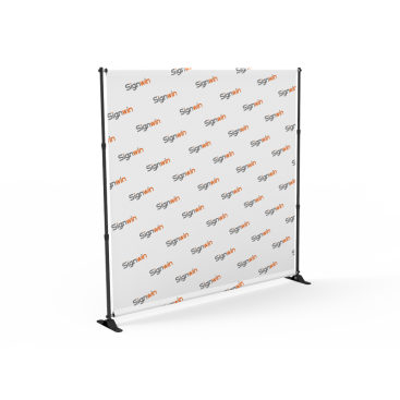 Adjustable Step and Repeat Teleconference Video Backdrop Telescopic Tension Fabric Display