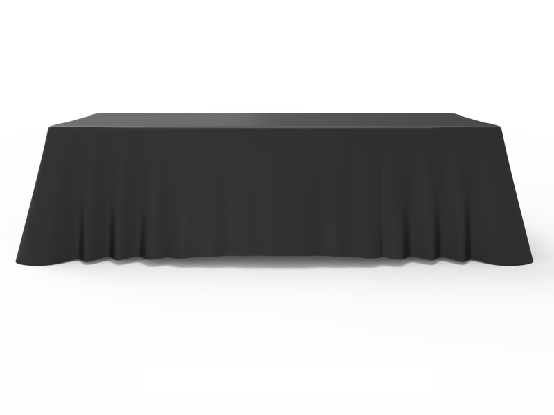 8ft Unprinted Black Versatile Loose Table Throw With Round Corners Signwin
