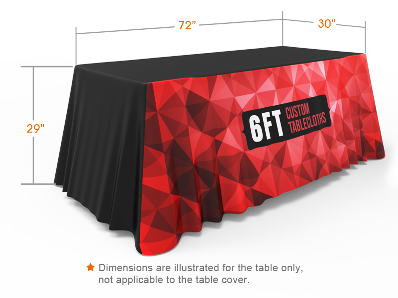 6ft 3 Sided Loose Table Throw Custom Printing With Logo Signwin 6ft 3 Sided Loose Table Throw Custom Printing With Logo