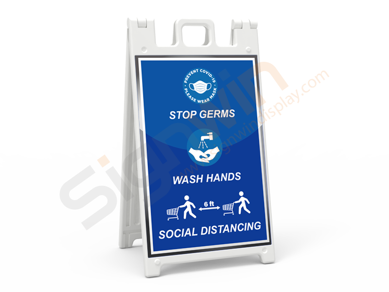 Signicade Standard A Frame Signs Print Signage Wash Hands & Social Distancing 01 Signicade Standard A Frame Signs Print Signage Wash Hands & Social Distancing 01
