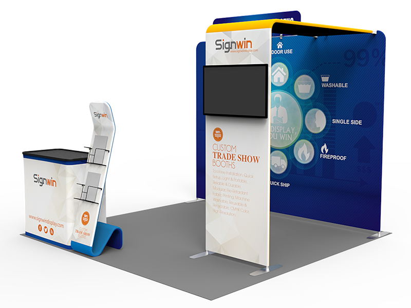 10x10ft Custom Design Printing Archy Monitor Tension Fabric Trade Show Booth M