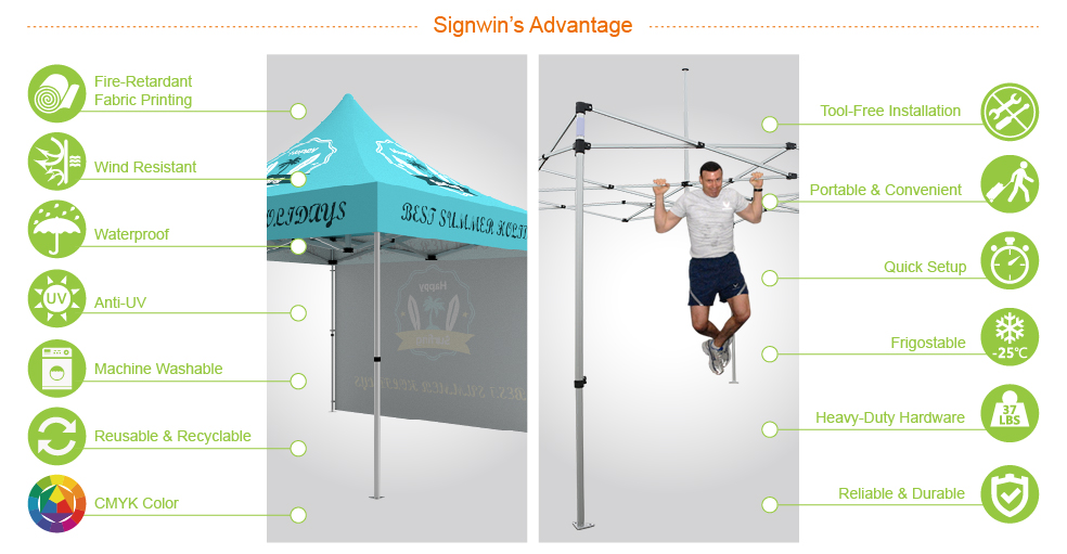 Signwin-10x10 10x10 Custom Pop Up Canopy Tent & Single-Sided Full Backwall_10X10-HL-CT06_Advantage