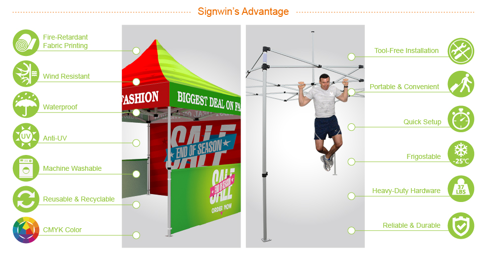 Signwin-10x10 Custom Pop Up Canopy Tent & Double-Sided Full Backwall & 2 x Single-Sided Half Sidewalls_10X10-HL-CT08_Advantage