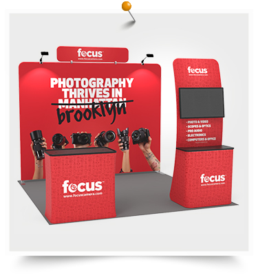 How Signwin Custom 10x10ft Standard Monitor Table Trade Show Display Booth Kit 27 Integrated in Camera