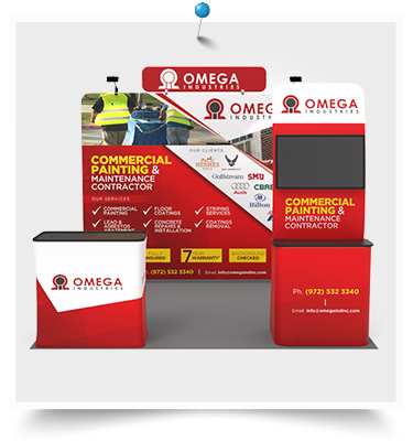 How Signwin Custom 10x10ft Standard Monitor Table Trade Show Display Booth Kit 27 Integrated in Painting