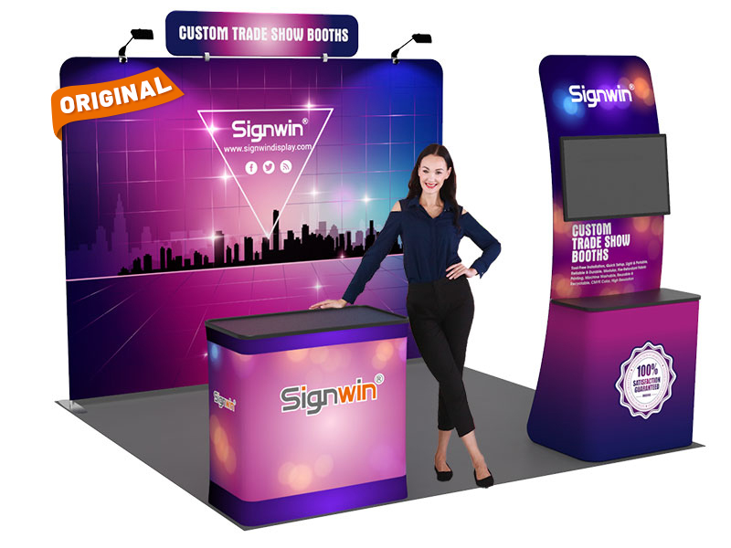 Custom 10x10ft Standard Monitor Table Trade Show Display Booth Kit 27
