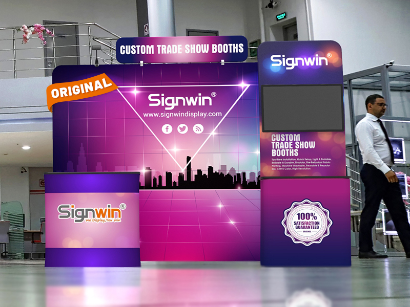 Custom 10x10ft Standard Monitor Table Trade Show Display Booth Kit 27