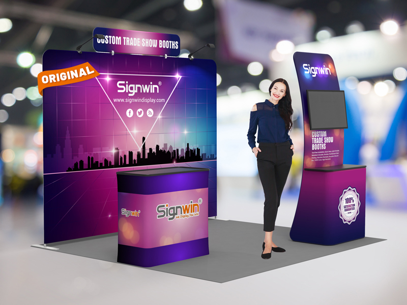 Custom 10x10ft Standard Monitor Table Trade Show Display Booth Kit 27