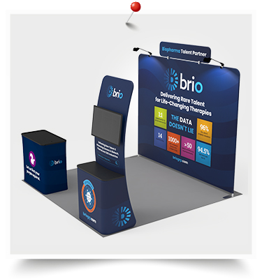 How Signwin Custom 10x10ft Standard Monitor Table Trade Show Display Booth Kit 27 Integrated in Brio Recruit Resource