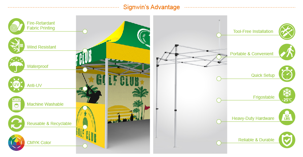 Signwin-10x15 Custom Pop Up Canopy Tent & Single-Sided Full Backwall & 2 x Single-Sided Half Sidewalls_10X15-HL-CT01_Advantage