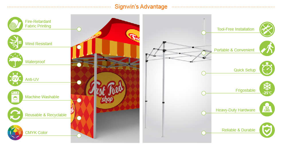 Signwin-10x15 Custom Pop Up Canopy Tent & Double-Sided Full Backwall & 2 x Double-Sided Half Sidewalls_10X15-HL-CT02_Advantage