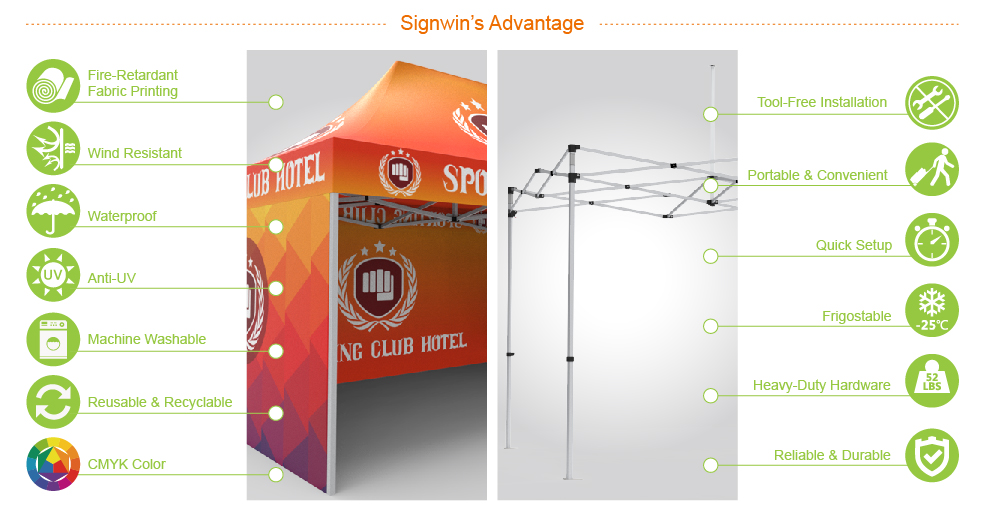 Signwin-10x15 Custom Pop Up Canopy Tent & Double-Sided Full Backwall & 2 x Double-Sided Full Sidewalls_10X15-HL-CT05_Advantage