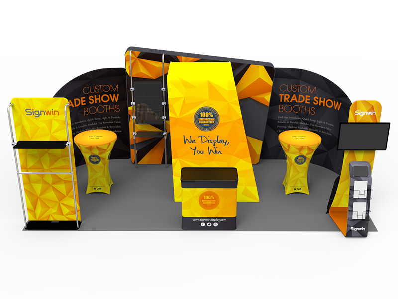 Custom 10x20ft 7-Shaped Archy 3D Horizontal Column & Enclosure Trade Show Display Booth Kit U