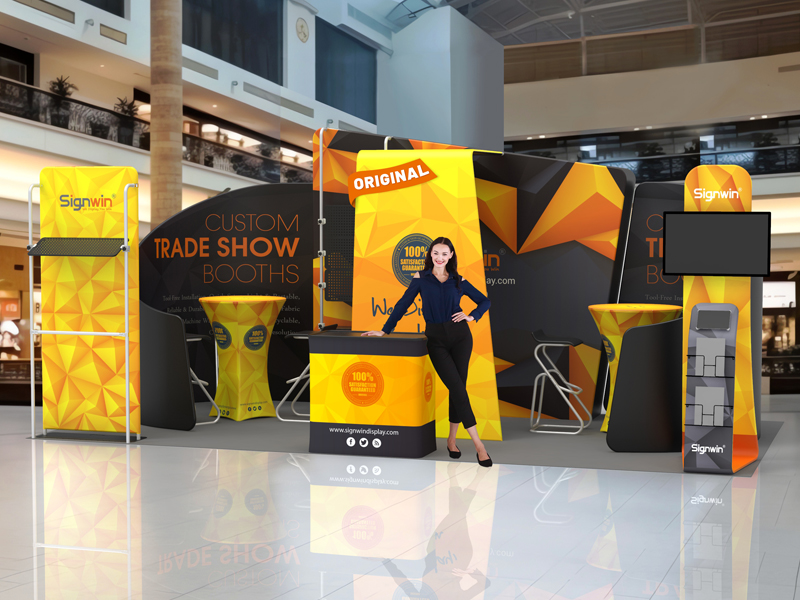 Custom 10x20ft 7-Shaped Archy 3D Horizontal Column & Enclosure Trade Show Display Booth Kit U