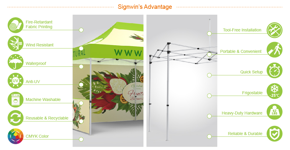 Signwin-10x20 Custom Pop Up Canopy Tent & Single-Sided Full Backwall & 2 x Double-Sided Half Sidewalls_10X20-HL-CT03_Advantage