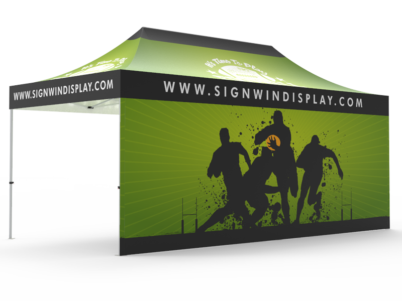 10x20 Custom Pop Up Canopy Tent & Single-Sided Full Backwall
