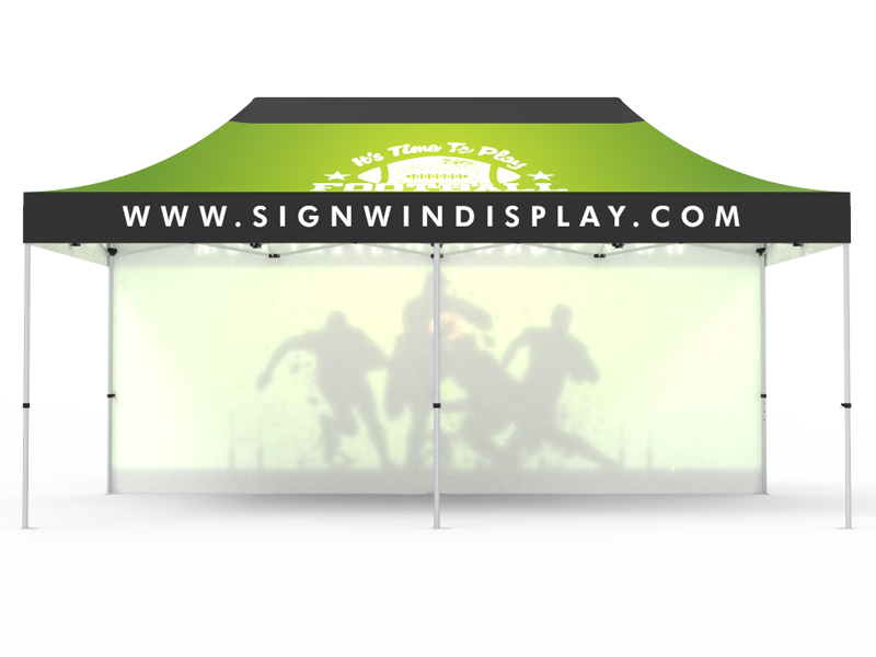 10x20 Custom Pop Up Canopy Tent & Single-Sided Full Backwall