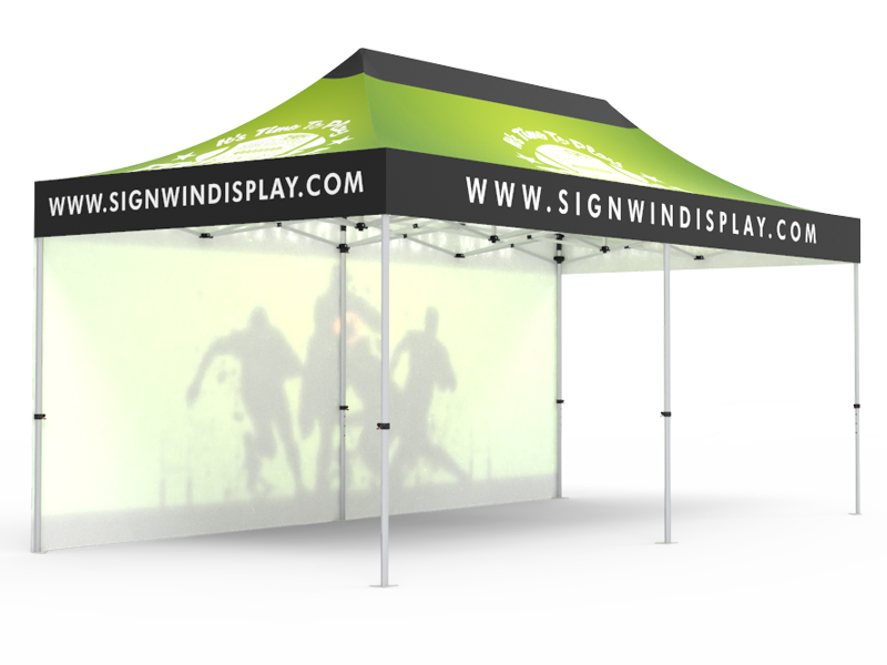 10x20 Custom Pop Up Canopy Tent & Single-Sided Full Backwall
