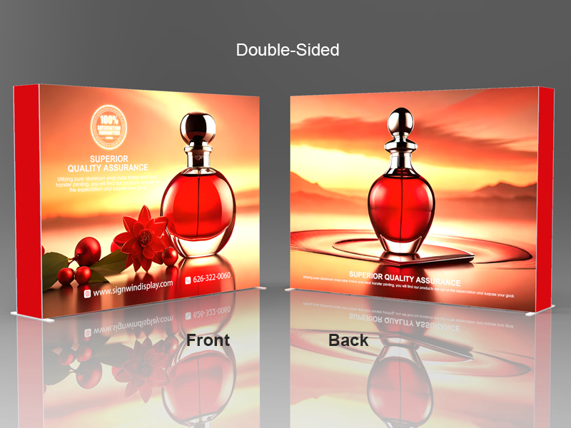 Custom 10ft Fascinating & Prolit SEG Backlit Pop Up Fabric Trade Show Backwall Display