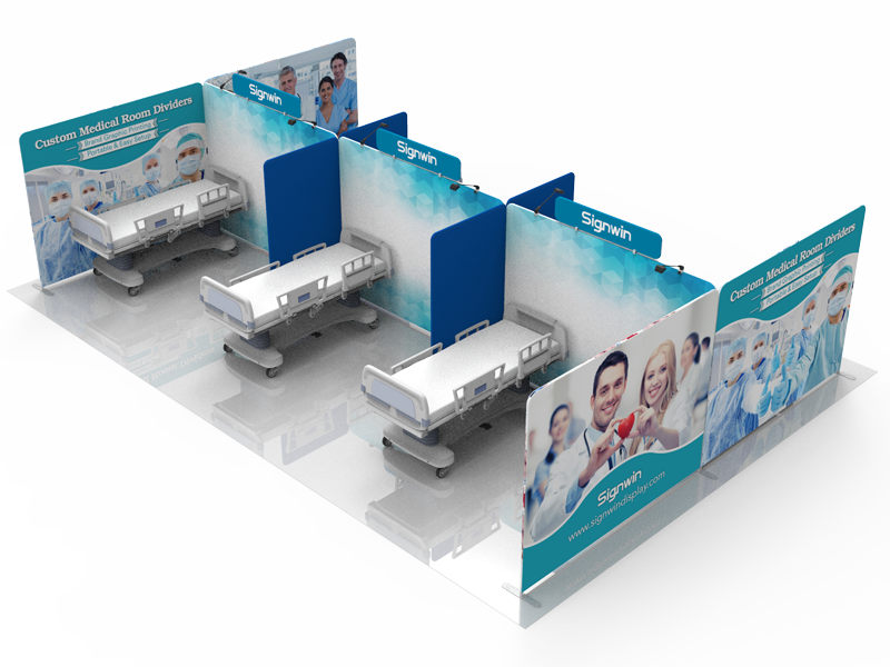 Custom 20x30ft Medical Room Divider Tension Fabric Brand Graphic Printing 01