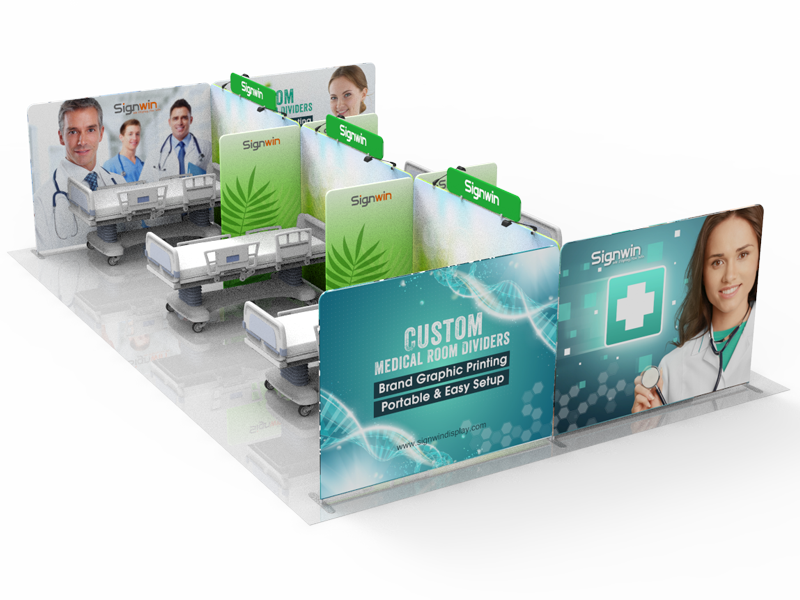 Custom 20x30ft Medical Room Divider Tension Fabric Brand Graphic Printing 01