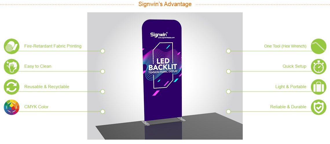 Signwin Custom Square Quad Flamboyant Led Backlit Tradeshow Hanging Sign_SQ-BHBD_Advantage