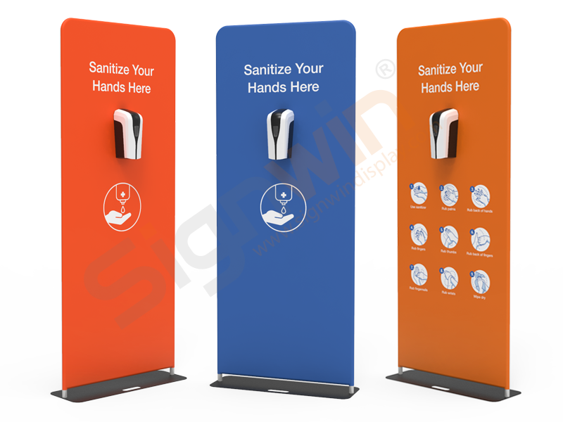 Public Automatic Hand Sanitizer Dispenser Printed Banner Stand