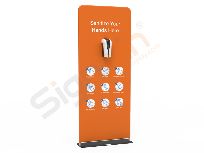 Public Automatic Hand Sanitizer Dispenser Printed Banner Stand