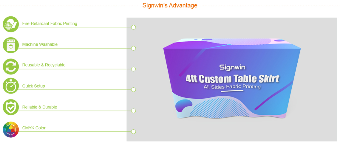 Signwin 4ft Custom Table Skirt Logo Printing 4-A-TC Advantage