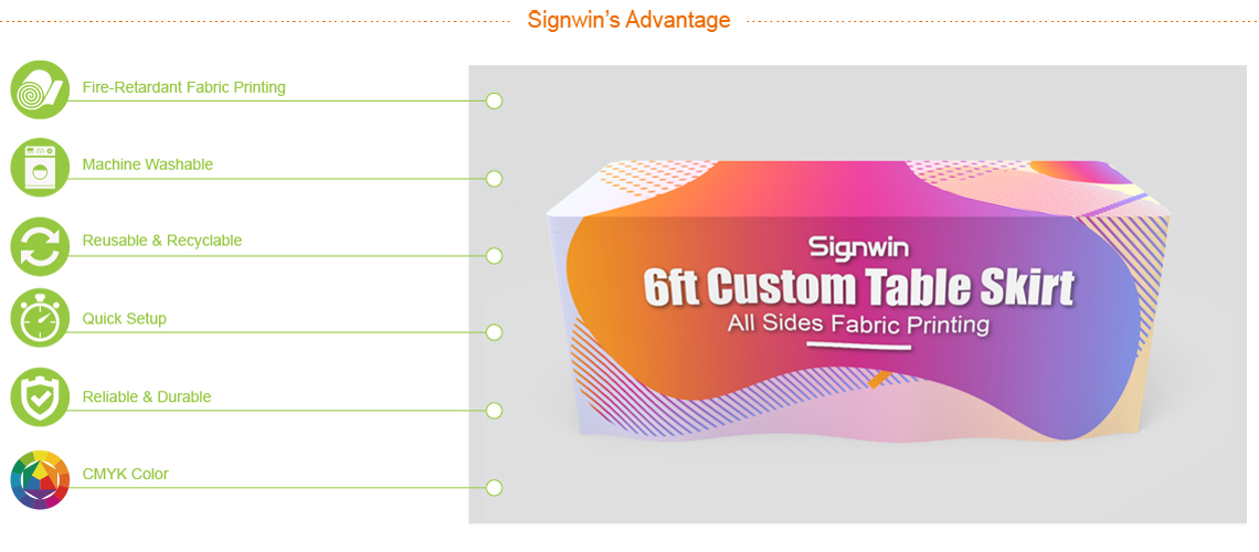 Signwin 6ft Custom Table Skirt Graphic Printing 6-A-TC Advantage