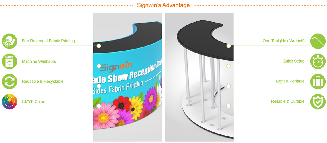 Signwin 7ft Trade Show Reception Desk Graphic Printing 7-RD-TC Advantage