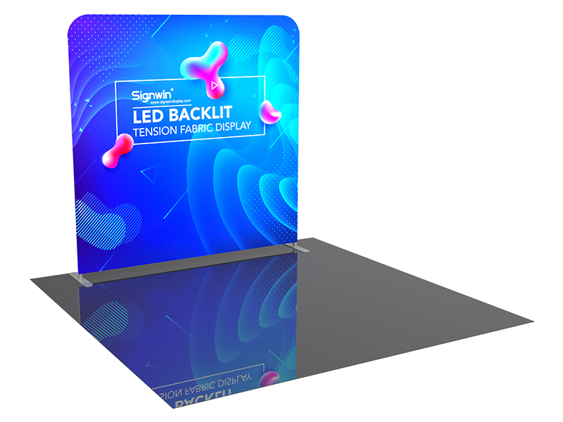 Custom 8ft Flat Luminous Tension Fabric LED Backlit Trade Show Display