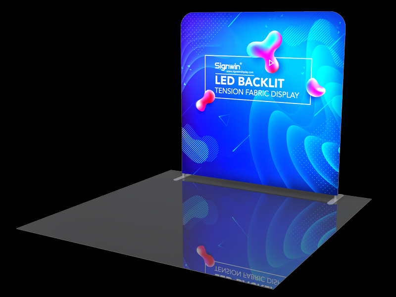 Custom 8ft Flat Luminous Tension Fabric LED Backlit Trade Show Display