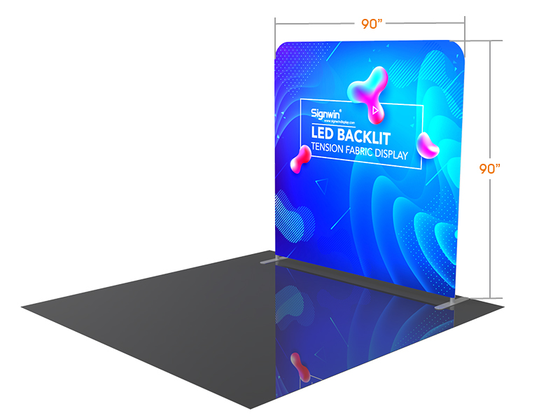 Custom 8ft Flat Luminous Tension Fabric LED Backlit Trade Show Display