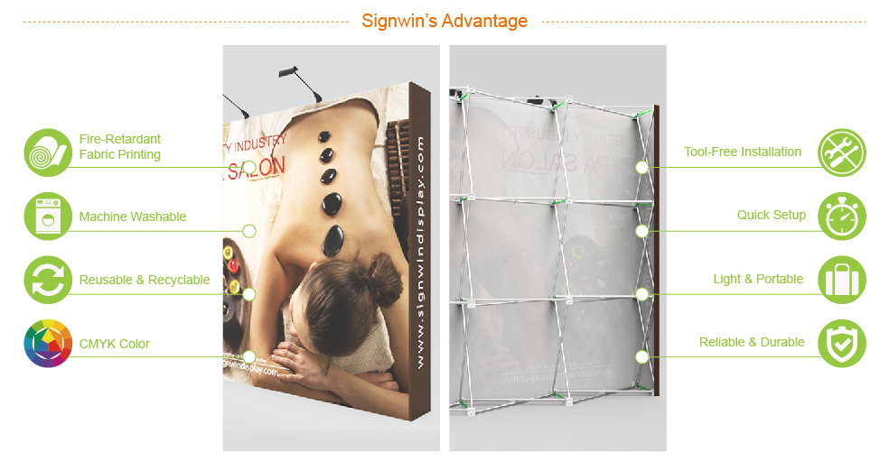 Signwin 8ft Straight Affordable Pop Up Backwall Display 8X8-ST-PUD Advantage