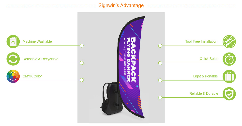 Signwin Archy Backpack Walking Flag Banner Custom Design AY-BF advantage