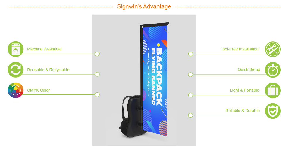 Signwin Rectangular Backpack Walking Flag Banner Printed Graphic RR-BF advantage