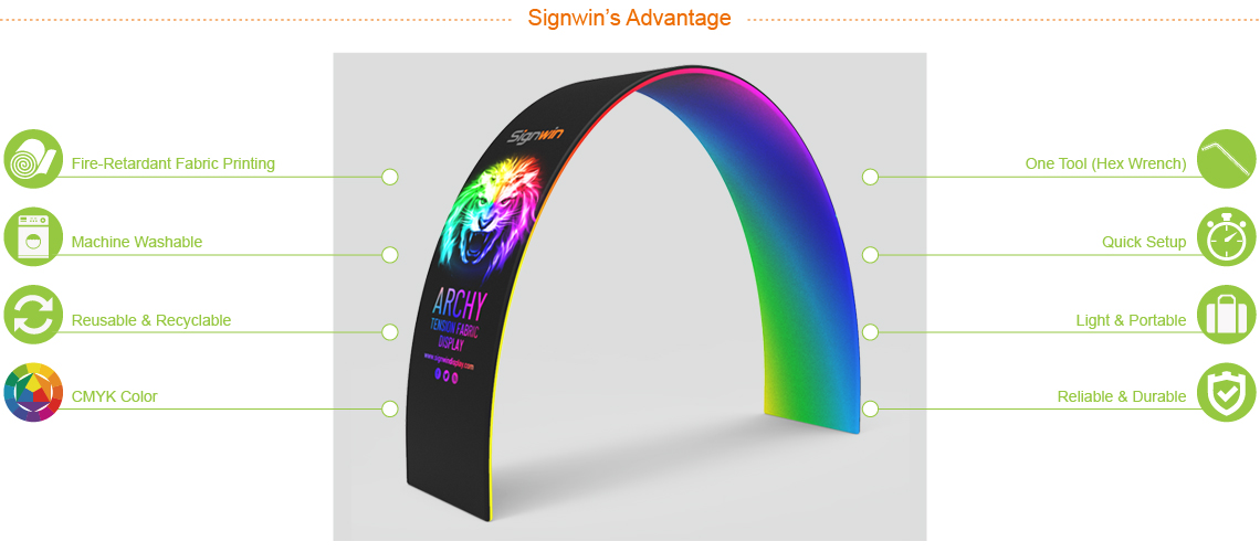 Signwin Custom Trade Show Rainbow Archway Banner Stand Display RW-ABS Advantage