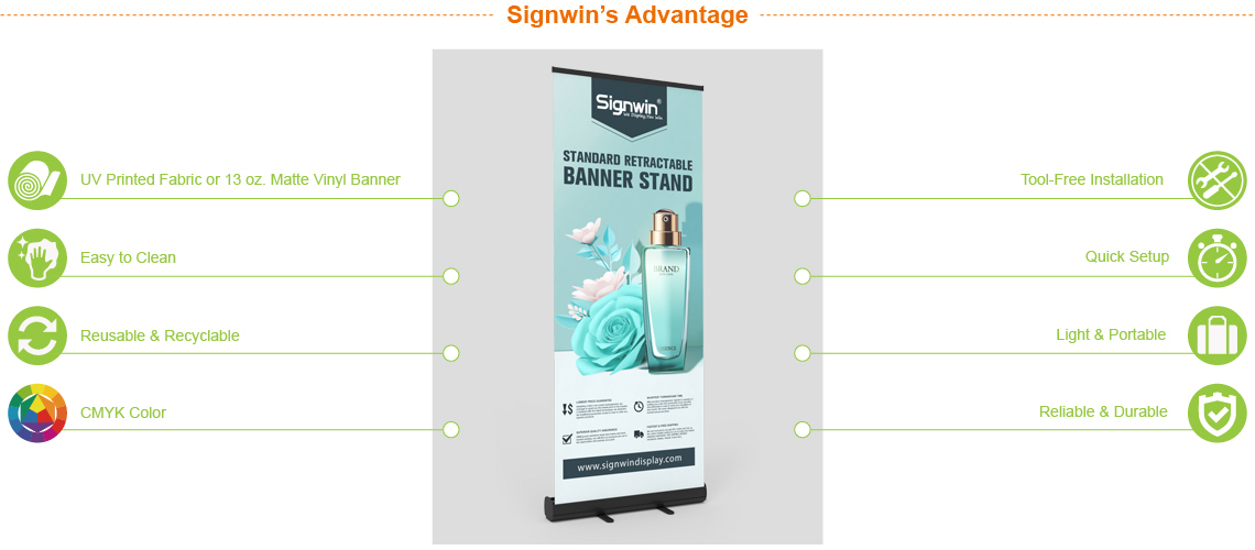 Signwin Standard Retractable Banner Stand with Economic Base SD-RBSEB Advantage
