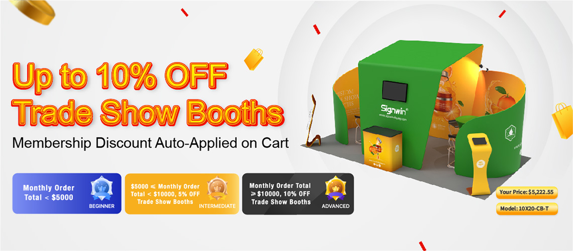 Signwin Up to 10% OFF Trade Show Booths Membership Discount Auto-Applied on Cart
